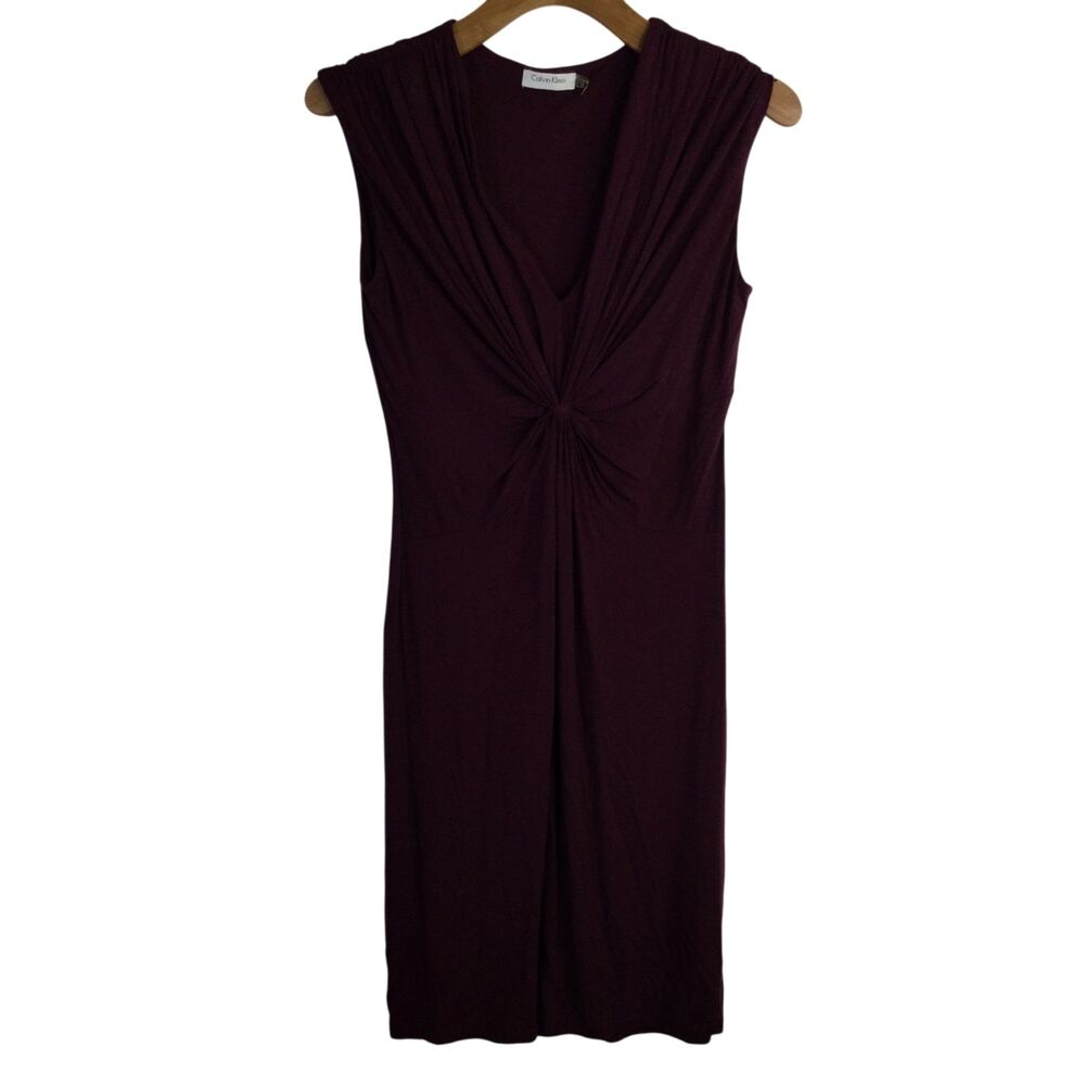 Calvin Klein Womens Jersey Dress Twisted Knot Detail Size 6